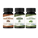 ORGANIC SPREE Manjistha, Neem & Aloe Vera Supplement – 120 Tablets Each – USDA Organic, Supports Skin & Digestion – Rubia Cordifolia, Azadirachta Indica & Aloe Barbadensis