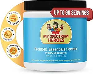 My Spectrum Heroes Probiotic for Kids - Helps Bowel Regularity, Digestion & Micronutrient Absorption, Maintain Gastrointestinal Balance, Children’s Gut Health and Digestive - 1.8oz (51g Powder)