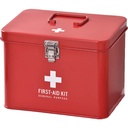 KK Japan 160014 Medico Tin Stylish First Aid Kit (with Dividers and Tray), Red, M Size