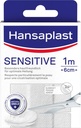 Hansaplast Sensitive Plaster (1 m x 6 cm), Cut to Size and Skin-Friendly Wound Plasters with Bacteria Shield & Secure Adhesion, Painless to Remove Plasters