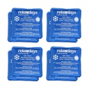 Relaxdays Cooling Pads, Set of 8, Cold and Warm Compresses, 11 x 11 cm, First Aid, Reusable Gel Cooling Compresses, Blue