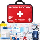 AIESI® Medical First Aid Box (Bag) Attachment 1 with Blood Pressure Monitor for Companies Plus 3 Employees, DM388/DL81 Compliant, Made in Italy