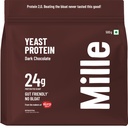 Mille Dark Chocolate Yeast Protein Powder (NEW LAUNCH) | 24g Protein/Scoop | NO BLOAT | NO Added Sugar | Fermented Yeast Protein Powder | Vegan | Has All 9 Essential Amino Acids | No Adulteration | 500g