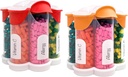Extra Large Pill Organizer Daily, Weekly, Monthly Supplement Bottle, Cute Blossom Pill Dispenser with 7 XL Compartments (2 Pack Combo) (Orange and Red)