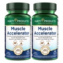 Purity Products Muscle Accelerator 650 mg Patented & Clinically Tested Muscle Accelerator Blend of Ayurvedic Herbal Extracts Promotes Strength, Endurance + Muscle Growth - 60 Veg Caps (2)