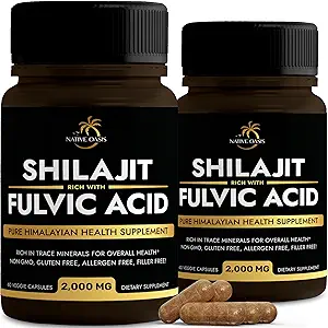 Shilajit Supplement | 2,000mg | Shilajit for Men & Women | Shilajit Pure Himalayan Organic | Natural Shilajit Capsules | Fulvic Acid Supplement | Rich with Trace Minerals | 120 Count.