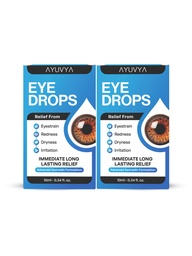 Ayuvya Ayurvedic Eye Drops, Cooling, Soothing & Refreshing Relief for Dry, Tired & Red Eyes, Ayurvedic Formula With Triphala, & Rose 10ml (Pack of 2) | As Seen on Shark Tank