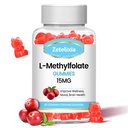 L-Methylfolate 15mg & Methyl B12 Gummies, Folate Supplement for Brain Health, Mood & Immunity, DNA Synthesis & Repair, Sugar Free, Vegan, Cranberry Flavor, 60 Count