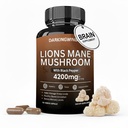 4200mg Organic Lions Mane Supplement Capsules - Brain Supplements For Memory and Focus - lions mane mushrooms neuropathy supplements For immune support, productivity, energy supplement - gluten free