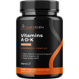 High Absorption ADK Vitamin Supplement - Vegan Vitamin D3 K2 MK7 & A for Calcium Regulation plus Bone Heart Thyroid & Immune Support - Vitamin ADK with 5000IU D3 Non GMO & Gluten Free (2 Months)