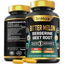 Bitter Melon Capsules - 8in1 Formula - Combine with Berberine, Beet Root, Garlic, Milk Thistle, Apigenin, Papaya Leaf, and Black Pepper - 150 Vegan Capsules for 5 Months Supply