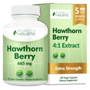 Purely Holistic Hawthorn Berry 665mg per Serving- 150 Vegan Capsules - 5 Month Supply - Non-GMO Hawthorne Supplement - Supports Cardiovascular & Digestive Health