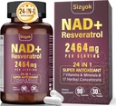 NAD Supplement, Liposomal NAD+ Supplement with Resveratrol, NAD Resveratrol Supplement - Boost NAD+ for Aging Defense, Energy, Focus - Ultra Antioxidant Capsules，91