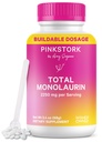 Pink Stork Monolaurin Pellets – Vegan Lauric Acid Immune & Gut Support for Women – Microbial Balance, Digestive Wellness – Odorless, Scoopable Monolaurin Supplement – 226g – 75 Servings