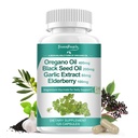 Organic Oregano Oil Capsules – 11-in-1 Blend with Black Seed Oil, Elderberry, Garlic, Olive Leaf– Magnesium & Black Pepper for Absorption – Immune, Respiratory & Digestive – Vegan, Non-GMO, 120 Ct