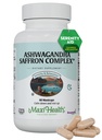 Maxi Health Ashwagandha Supplements Complex with Saffron – 600mg Ashwagandha Capsules & 30mg Saffron Extract for Stress Relief, Mood & Calm – Kosher, 60 Capsules