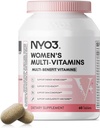 NYO3 Multivitamin for Women with Zinc & Biotin Vitamins A,C,K,B2,B6,B12 & Multimineral | Daily Multivitamins Beauty & Energy | Gluten-Free, 60 Day Supply