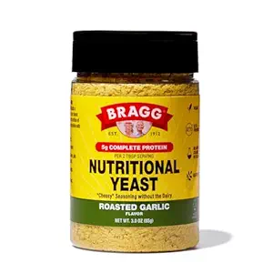 Bragg Nutritional Yeast Roasted Garlic Seasoning - 3 oz - Dairy-Free Parmesan Cheese Substitute - Perfect for Salads, Pastas, Popcorn, and More