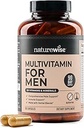 NatureWise Multivitamin for Men - Daily Male Support - Minerals & Herbs for Energy, Performance, Immunity - with Vitamin A, C, D, B-Complex - Soy & Gluten-Free, Non-GMO - 180 Capsules[3-Month Supply]