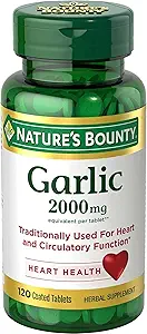 Nature's Bounty Garlic 2000mg, Tablets 120 ea (Pack of 3)