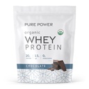 Dr. Mercola Pure Power Organic Whey Protein - 20 g Protein - Supports Muscle Growth & Energy - Grass-Fed Whey Concentrate - 15 Servings (20.60 oz) - Chocolate