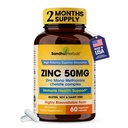 Zinc 50mg Capsules for Men and Women, 60 Count | Highly Absorbable Zinc Supplements for Immune System Support | Zink 50 mg Mono Methionine Chelated Complex | Helps with Skin Health & Overall Immunity