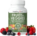 Healthy One Fruits & Veggies - 27 Balanced Whole Foods of Nature - Vitamins - Minerals - Antioxidants - Detox - Vegetables - Kale - Broccoli - Spinach - Beets - Raspberries - Multivitamin - 30 Serving