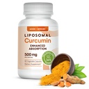 Liposomal Turmeric Curcumin Supplement - High Absorption Capsules for Immune & Joint Support - Non-GMO, No Fillers, No Additives, No Black Pepper - 500mg Per Serving - 60 Capsules