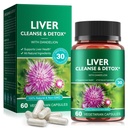 Liver Cleanse Detox & Repair - Health Liver Support Herbal Supplement with Milk Thistle, Burdock, Turmeric Curcumin, Dandelion,and More - 60 Vegan Liquid Phyto-Caps