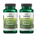 Swanson Organic Turmeric & Black Pepper Joint Health Supplement for Active Adults Seeking Anti-Inflammatory Support with Enhanced Bioavailability (60 Vegan Capsules, 2 Pack)