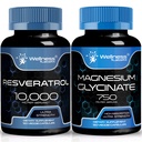 WELLNESS LABSRX Resveratrol Capsules 10000 - Magnesium Glycinate Capsules | Bundle