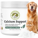 Wholistic Pet Organics Pure Powder Calcium for Dogs and Cats - Supports Strong Bones, Teeth & Muscles - Sea Coral Cat and Dog Calcium Supplement with 72 Trace Minerals - Pet Food Topper - 60 Scoops