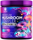 Mushroom Powder Supplement - 11-in-1 Blend - Organic Lions Mane, Reishi, Cordyceps, Chaga, Turkey Tail Mushroom Extract Powder - Brain & Immune Support Mushrooms Powder - Bottled in USA - 60 Servings