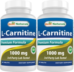 Best Naturals L-Carnitine 1000mg 60 Tablets (60 Count (Pack of 2))