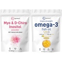 Micro Ingredients Omega-3 Fish Oil 4,200 mg Softgels & Myo & D-Chiro Inositol Powder Bundle 2 Pack | Wild-Caught Fish, Lemon Flavored, Burpless | Inositol Supplement for Women