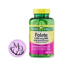Generic Spring Valley Folate 1,333 mcg DFE, Folic Acid 800 mcg, 400 Tablets - Dietary Supplement, Women's Health Boost, Metabolism & Heart Support - Bundle with+ Sticker Dri Store