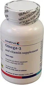 Omega-3 and Vitamin Supplement Twist Caps for Small Dogs & Cats 60 ct