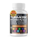 Turmeric Moringa Ginger Boswellia Quercetin Cinnamon Saffron Tart Cherry Odorless Garlic Nettle -150 Capsules