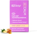 Calm Supplement - Honey Lemon Flavor, 30 Count - Dissolving Calming Strips with Ashwagandha KSM 66 Help Support Stress Relief - Made in The USA, Sugar and Gluten-Free