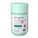 True Grace One Daily Women’s Multivitamin 40+ Fermented Minerals, Organic Adaptogens & Mushrooms Energy, Immune, Bone Support - Non-GMO - Iron, Gluten & Soy Free - 30 Vegan Tablets