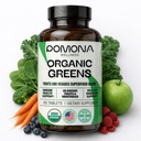 Pomona Wellness Super Greens Supplement, Full of Superfood Vitamins & Minerals, Fruits & Vegetable, Greens Powder for Bloating and Digestion, Gut Health, USDA Organic, Non-GMO, 60 Tablets