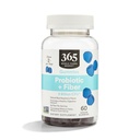 365 by Whole Foods Market, Probiotic + Fiber Gummies 2 Billion CFU, Natural Blue Raspberry Flavor, 60 ct