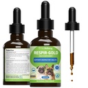 Pet Wellbeing Respir-Gold for Dogs - NASC Certified & Vet-Formulated Liquid Lower Respiratory & Lung Supplement with Black Cumin & Boswellia for Allergic Airway & Breathing, Natural Bacon Flavor, 2 oz