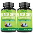 Premium Black Seed Oil Softgel Capsules - 2 Packs 60 Counts 500mg - 4 Month Supply for Immunity, Circulation, Digestive, Skin, Hair & Body Management