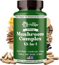 Mushroom Complex Capsules, 13-in-1 Mushroom Supplement, Lion's Mane, Reishi, Cordyceps, & More, Promotes Focus, Clarity, & Memory, Extract Supplement, 1 Month Supply, 60 Count