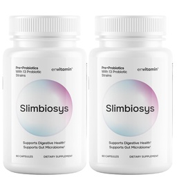 envitamin Slimbiosys Ultra Probiotic Capsule - Pre & Probiotics for Women & Men - Support Your Microbiome (2 Pack, Slimbiosys)