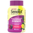 Senokot Dietary Supplement Laxative Gummies, 90 Ct, Constipation Relief, Natural Senna Extract, Gentle Overnight Laxatives for Constipation Relief, Mixed Berry Flavor