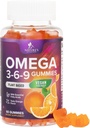 Omega 3 6 9 Gummies - Vegan Omega 3 Supplement Gummy - Essential Fatty Acids Oil 369 Complex Heart Support & Brain Support for Women, Men & Pregnancy, Fish Free Non-GMO, Orange Flavored - 60 Gummies