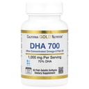 California Gold Nutrition DHA 700 Fish Oil by - Pharmaceutical Grade Fish Oil with DHA - Support for Brain & Cardiovascular Health - Gluten Free, Non-GMO - 1000 mg - 30 Fish Gelatin Softgels