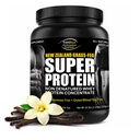 Fortifeye Super New Zealand Grass Fed Whey Protein Vanilla Flavor, 40 Servings, 2 Pack - Non-Denatured Organic Grass Fed Whey Protein Powder for Workout, Sports Nutrition & Improve Immune System